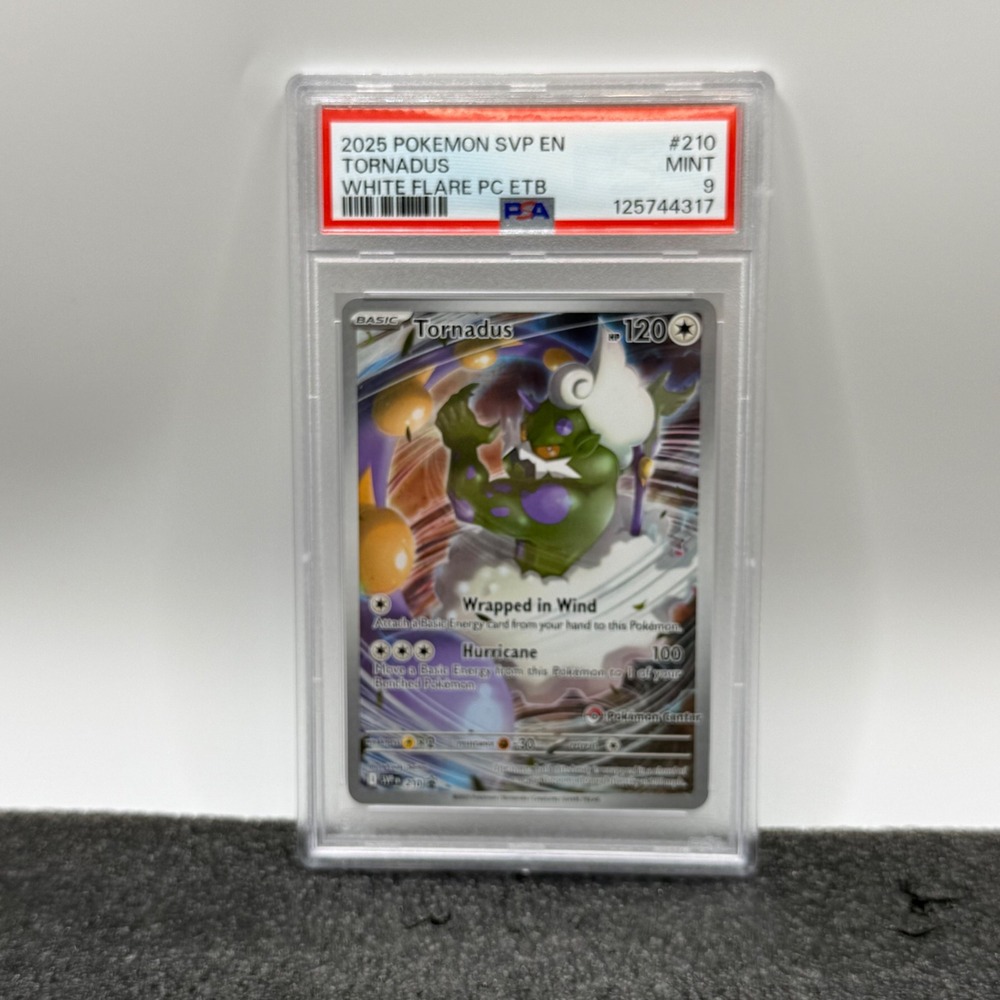 2025 Pokemon SVP EN Tornadus #210 White Flare PC ETB PSA 9 Mint Promo